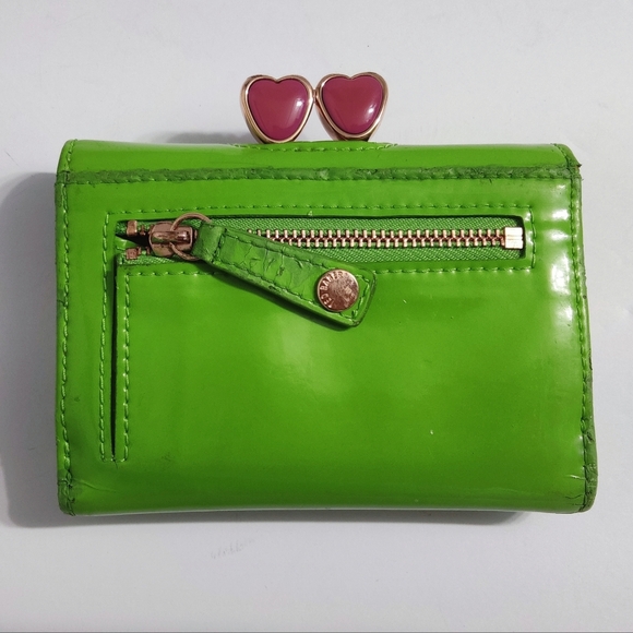 Ted Baker Women's Pink and Green Leather Wallet. Pre-owned. - Picture 3 of 12